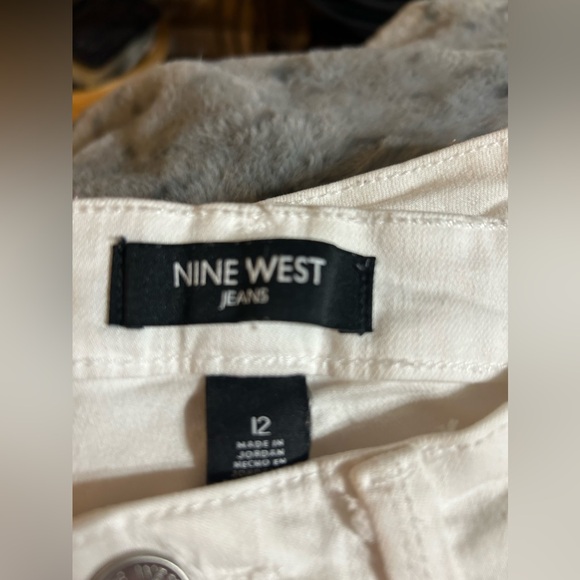 Nine West Gramercy Skinny Ankle Womens Denim Jeans Size 12 White / Retail $40 - Picture 3 of 6